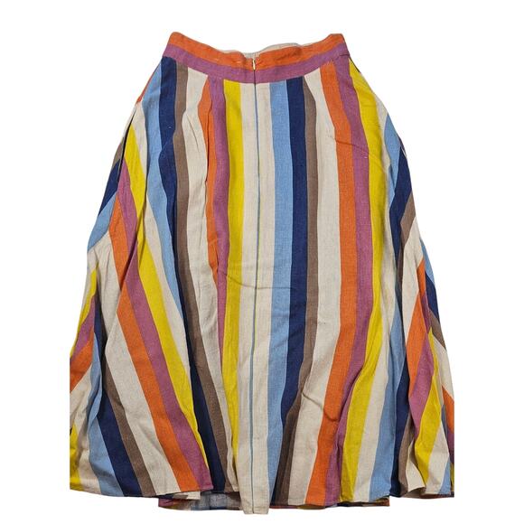 Gilli linen blend high rise maxi skirt with pockets bright colorful whimiscal S - Picture 1 of 8